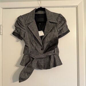Bebe Charcoal Heather Short-Sleeve Jacket (skirt also available)